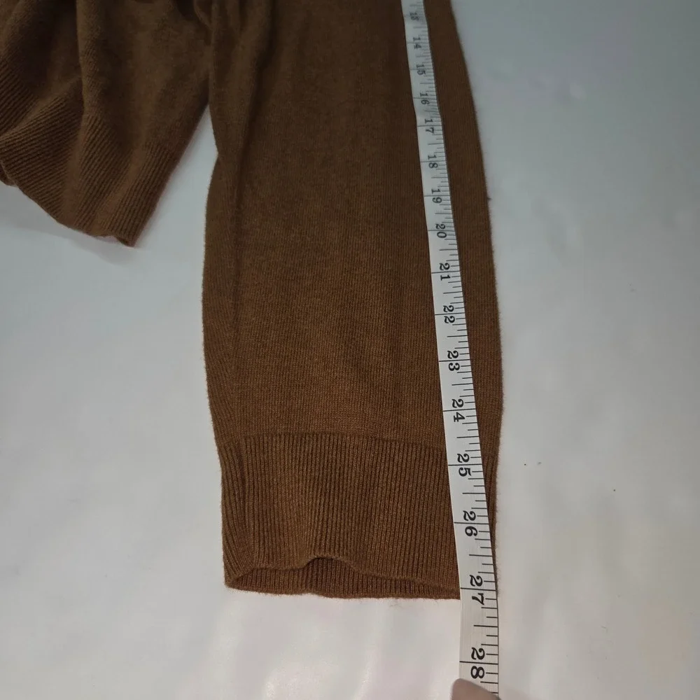 Banana Republic Men Brown Premium Luxe Yarn Quarter Zip Sweater XL Silk Cashmere